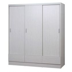 Placard 3 Puertas Corredizas Tana Plus Fresno Blanco Ricchezze 